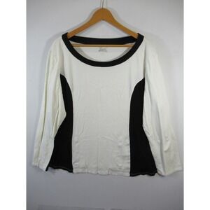 Cato Colorblock Top Plus Size 26W/28W Black/White Long Sleeve